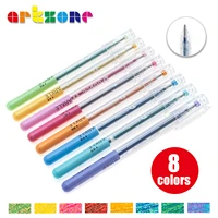 8pcs flash glitter color gel pen ballpoint 0 7mm sparkle metallic colors drawing painting pen album design art school