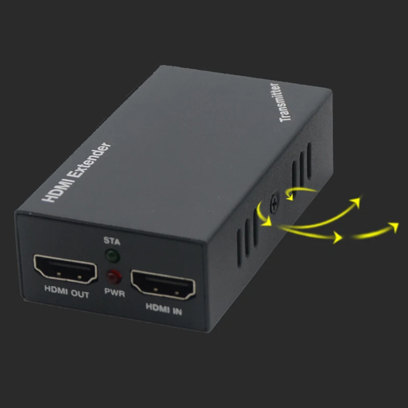 

Adapter RJ45 1080P LAN Conversion Home Extension HDMI Extender Black Signal Amplifier 60M Metal Receiver US Plug