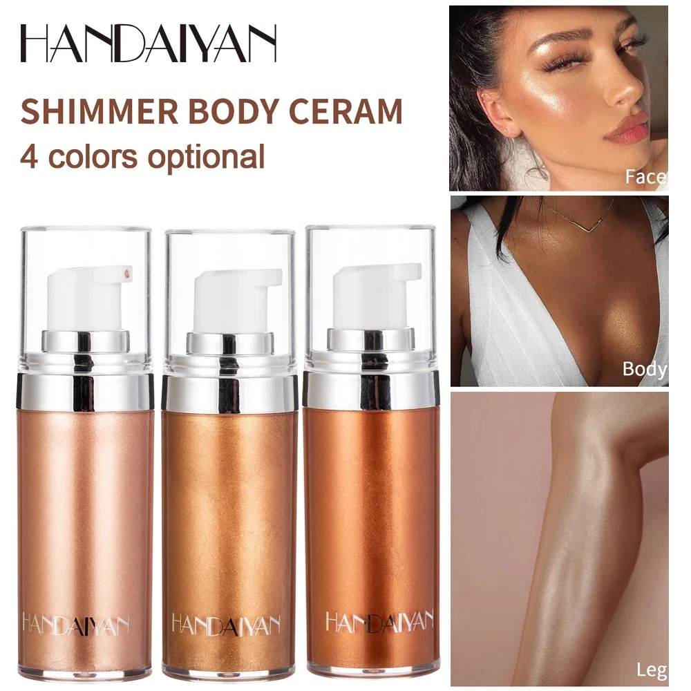 

HANDAIYAN Glow Liquid Illuminator Face Body Highlighter Cream Shimmer Skin Foundation Primer Bronzer Highlight Luminize Cream