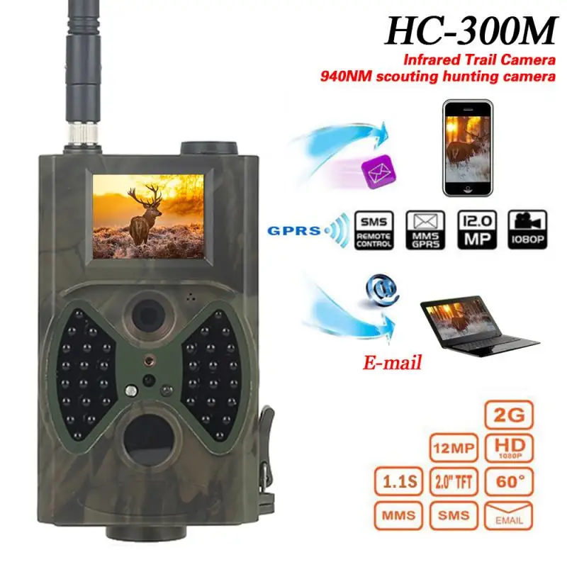 

Охотничья камера HC300M, инфракрасная камера ночного видения с MMS GPRS, фотоловушка для охоты на диких животных, 940 нм, 12 м
