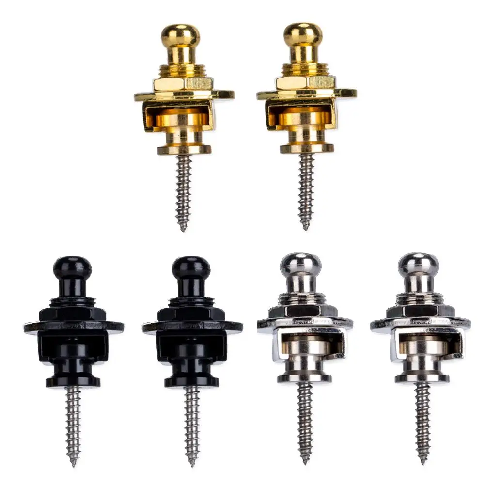 

2pcs Guitar Pegs for Acoustic Electric Bass Ukulele Guitar Strap Buckle Button Lock Pins Metal End Locking Parts Accessories