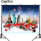 Capisco фон для фотосъемки с Рождеством Санта Клаус Глобальный путешествия с новым годом праздник Фотостудия