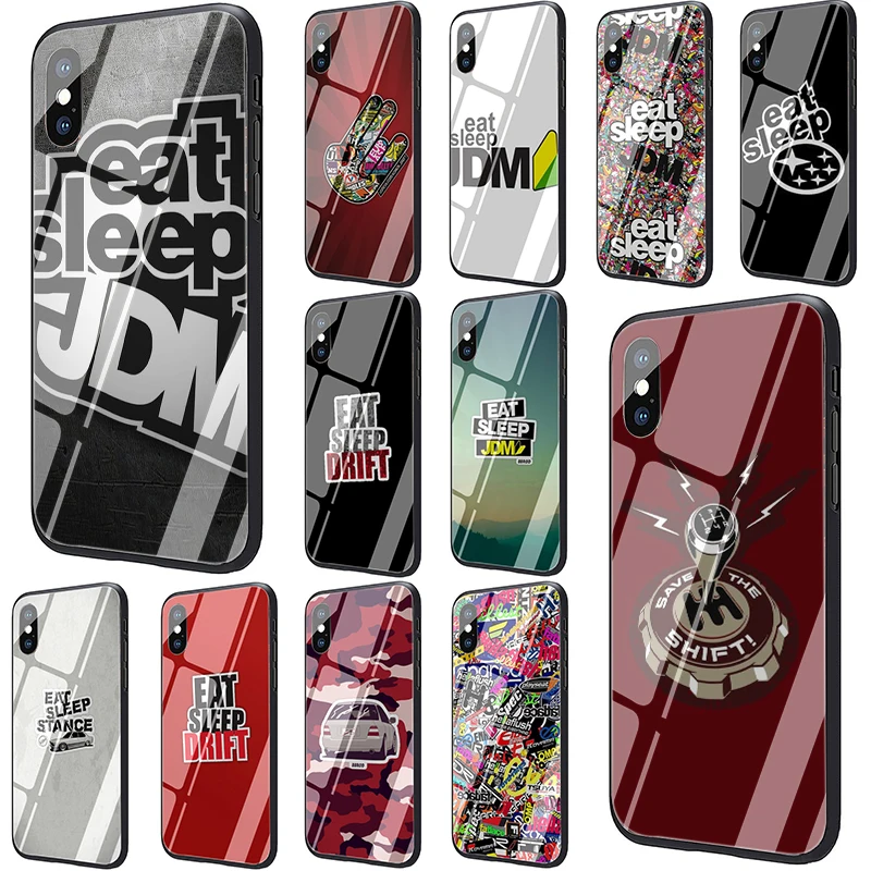 Наклейка Bomb Eat Sleep JDM чехол для телефона из закаленного стекла iphone 5 5s SE 2020 6 6s 7 8 Plus X