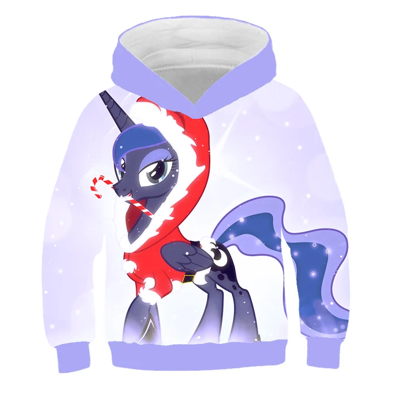 

Cute Cartoon Pony Sweater Girl Hoodie Kid Hoodie Baby Girl Blouse Boy Hoodie Cartoon Children's Clothing Thin Coat 4-14T