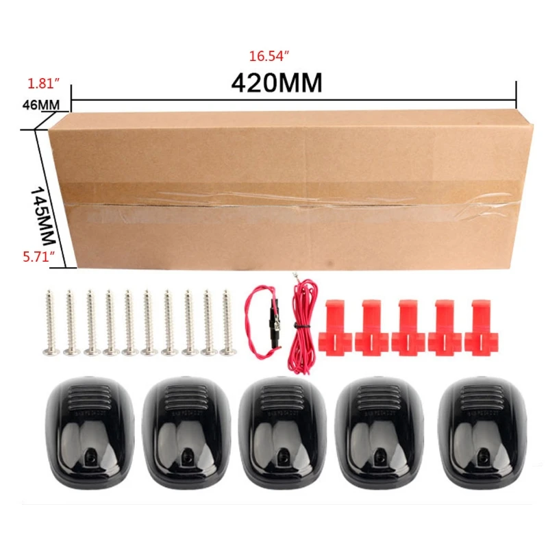 

5pcs 12LED Car Cab Roof Marker Lights For Truck SUV Black Smoked Lens Clearance Marker LED Roof Lamps Doom Lights FOR F150