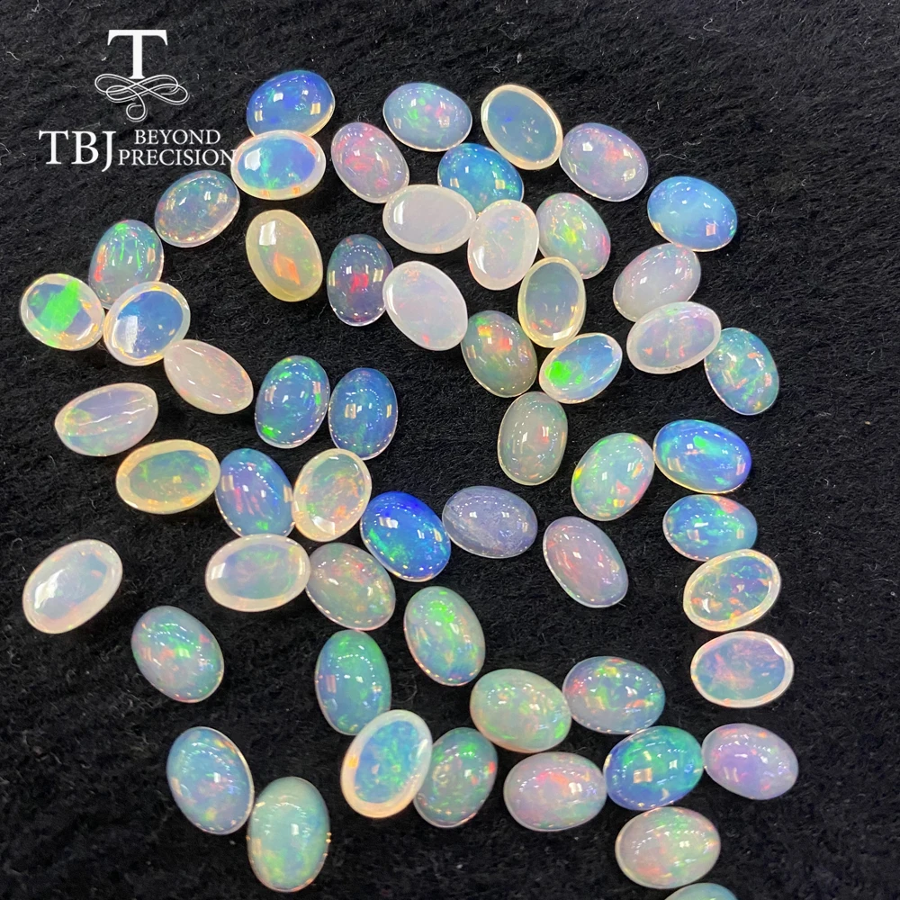 Натуральный Эфиопский цветной опал Овальный 5*7 мм Высокое качество натуральные