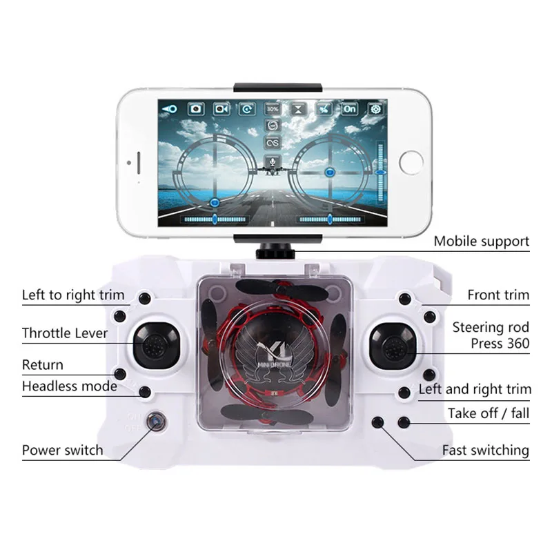 Складной Дрон 720P с камерой HD фотография самолет селфи Квадрокоптер один ключ