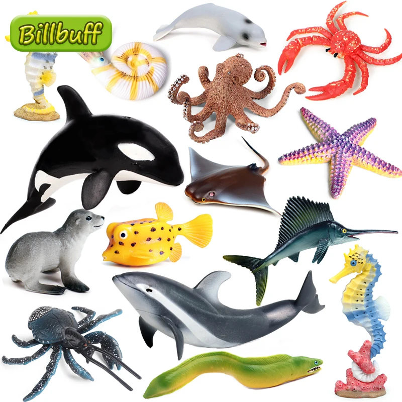 

New Simulation Ocean Animals World Series Model Action Figures Collection Miniature Cognition Educational Toys for children Gift