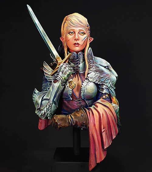 

1/10 ancient fantasy woman warrior bust Resin figure Model kits Miniature gk Unassembly Unpainted