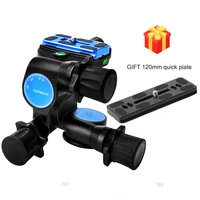 benro gd3wh gear drive 3 way head three dimensional magensium heads for camera tripod monopod easy to take pictures