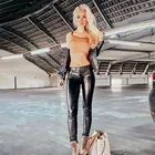 Леггинсы Melody из искусственной кожи с покрытием, леггинсы из искусственной кожи, женские черные эластичные брюки для спортзала на осень и зиму