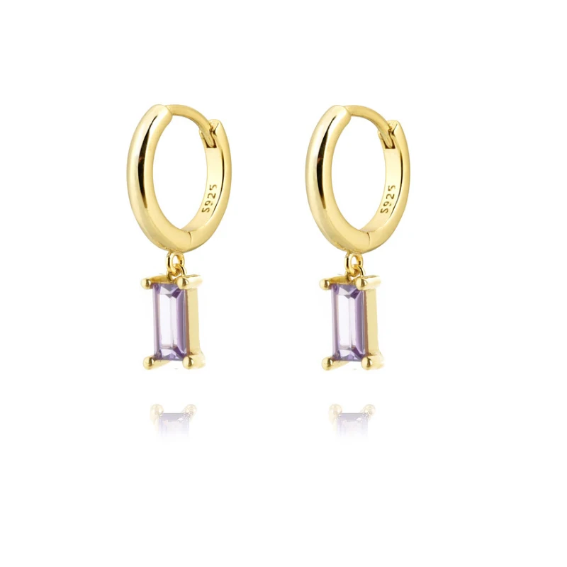 

Серьги-капли LOOXI из серебра золотистый цвет пурпурный пробы, с цирконом, с кристаллами, роскошные модные ювелирные украшения, в стиле рок, па...