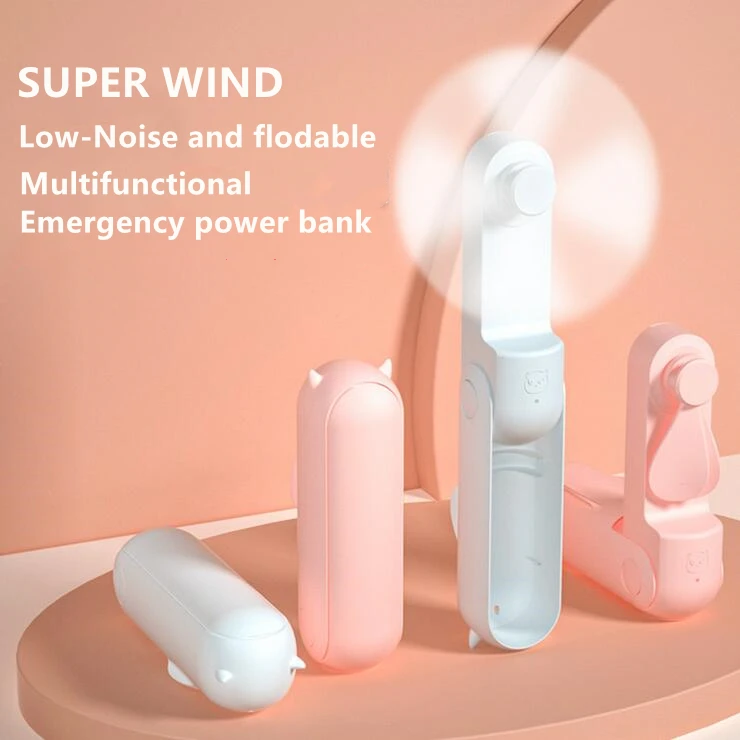 

5 в USB портативный ручной милый мини вентилятор охлаждения складной тихий офисный Настольный вентилятор для повседневного использования бе...