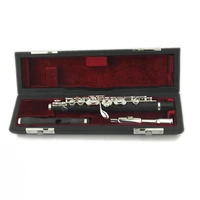 piccolo flute silver plated keys piccolo instruments with wood case wind musical instruments 2 mouthpiece