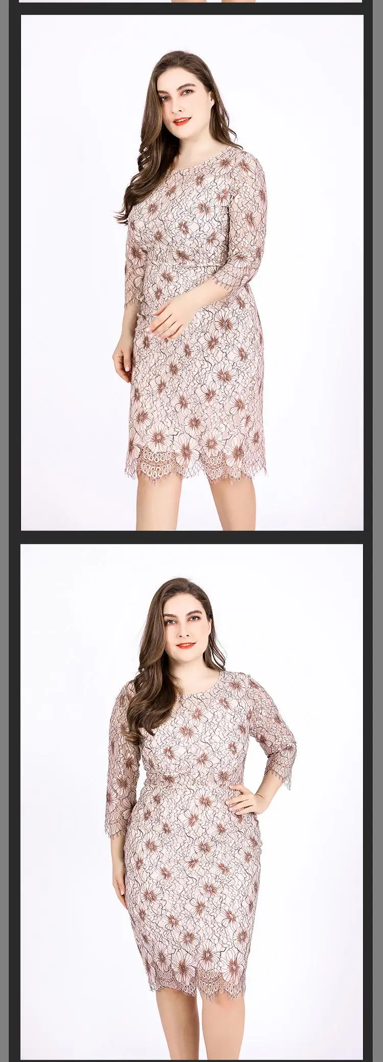 5XL 6XL размера плюс женское цветочное кружевное платье осень 4XL большой размер офисное женское платье элегантное женское облегающее длинное вечерние платья