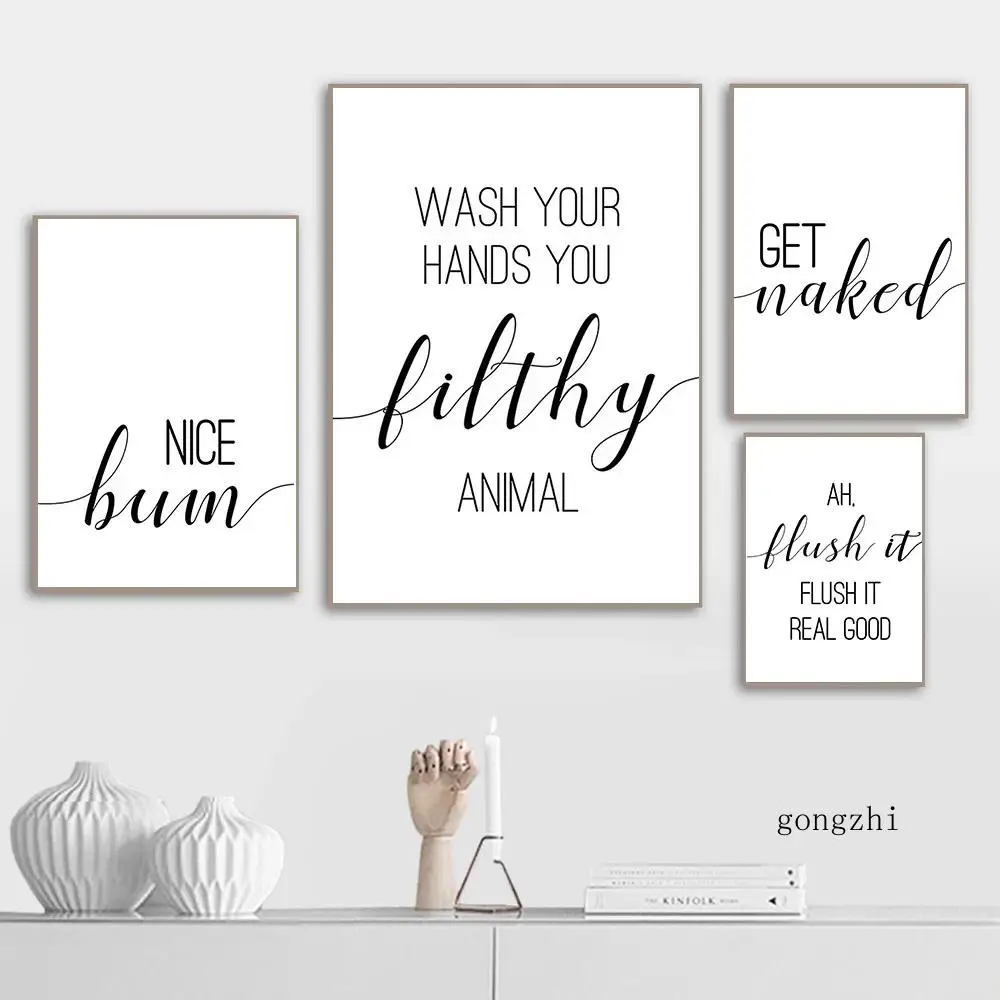 Получите обнаженную фотографию плакаты с цитатами черно-белая Картина на холсте