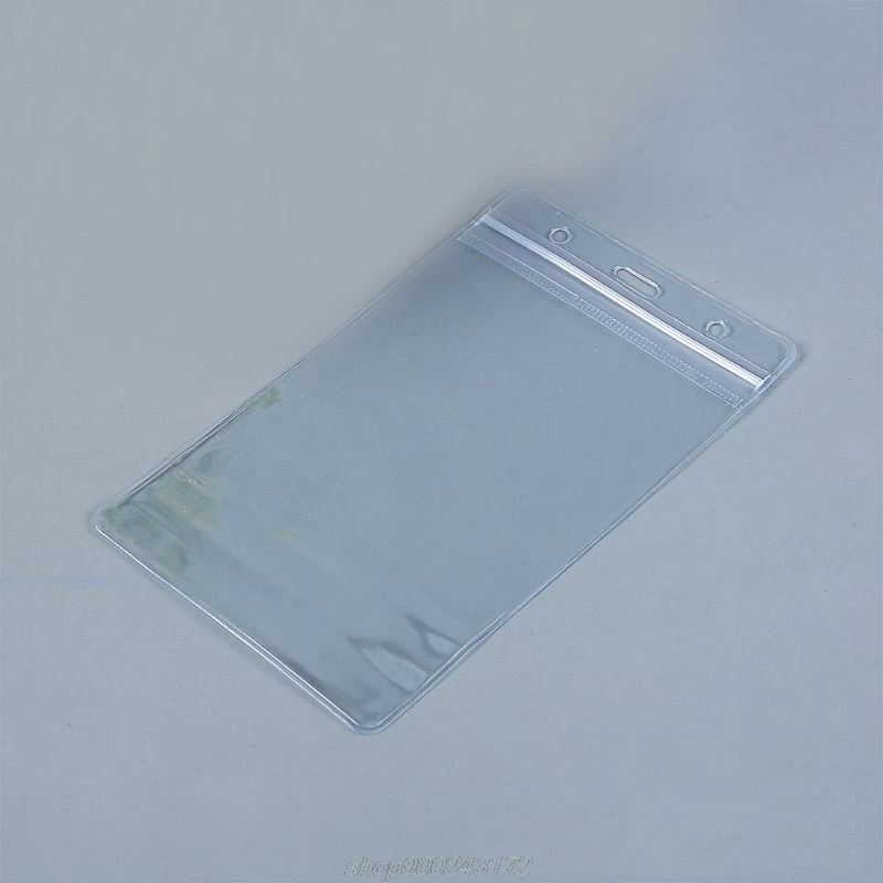 

100 Pcs Clear Plastic Vertical Name Tag Badge ID Card Holders M10 21 Dropshipping