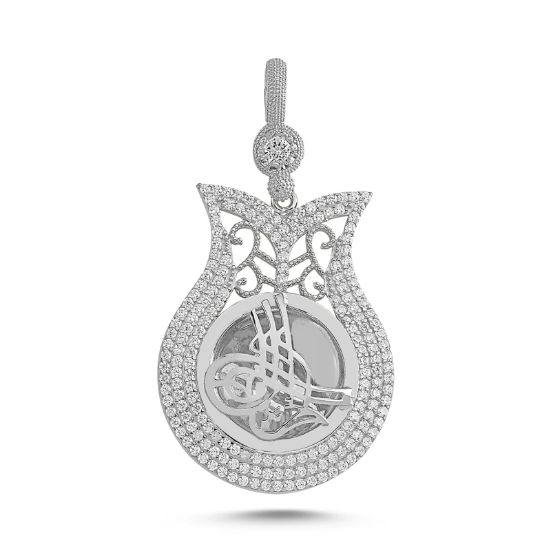 

Silverlina Silver Zircon Stone Ottoman Tuğralı Pendant