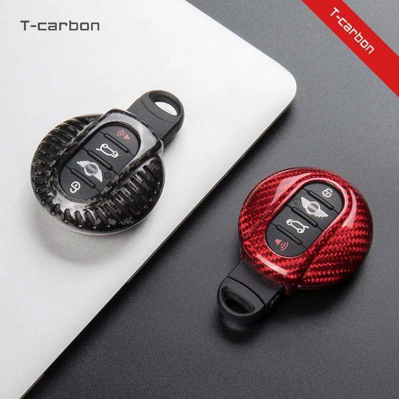 

Carbon Fiber Car Key Case Cover Protective Trim For BMW Mini Cooper JCW S R55 R56 R60 R61 F54 F55 Countryman Car Accessories