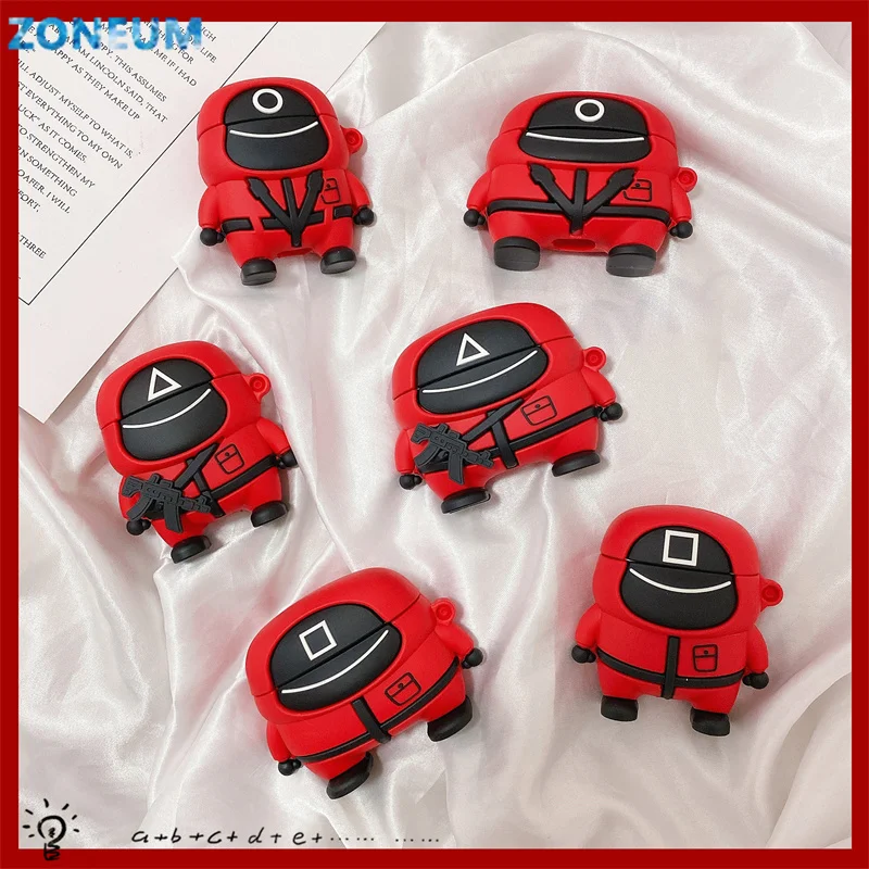 

ZONEUM For airpod 1 2 Pro cases 3D silicone earphone protective cover horror airpod case New squid For AirPods case