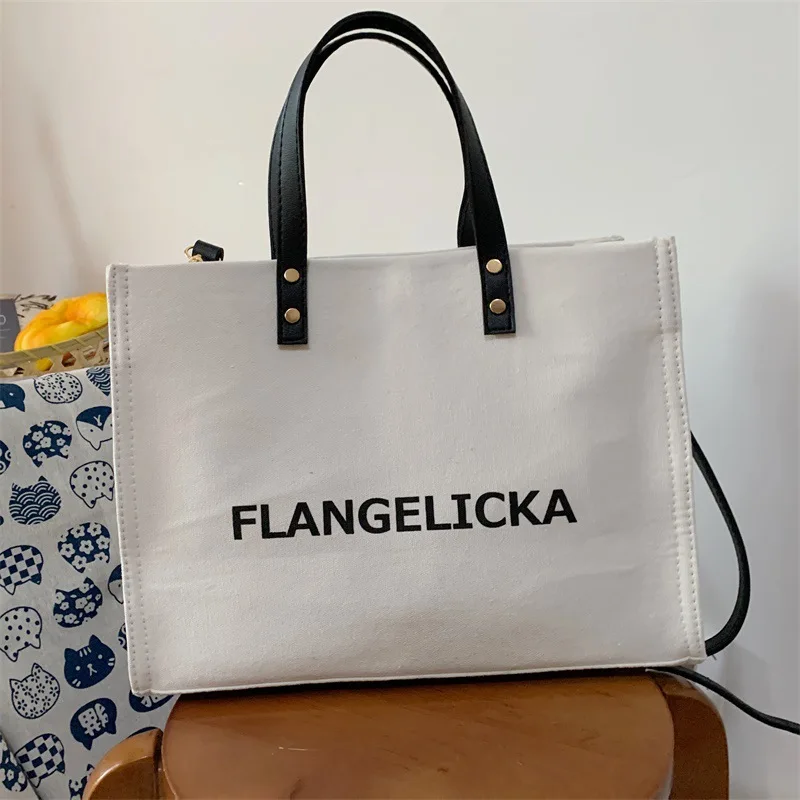 

Fashion Letters Canvas Totes Women Shoulder Bag Large Capacity Canvas Shopper Crossbody bags for women Casual Linens Big Handbag