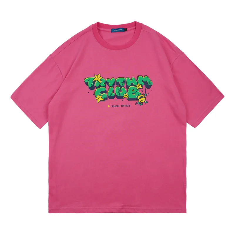 

2021 Fashion Brand Street Fashion Short-Sleeved T-shirt Couple Oversized Fried Street Hip Hop Hiphop Half Sleeve Women