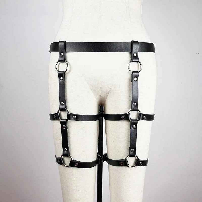 Кожаная портупея для чулок ремень пояс в стиле Харадзюку сексуальная тела ног