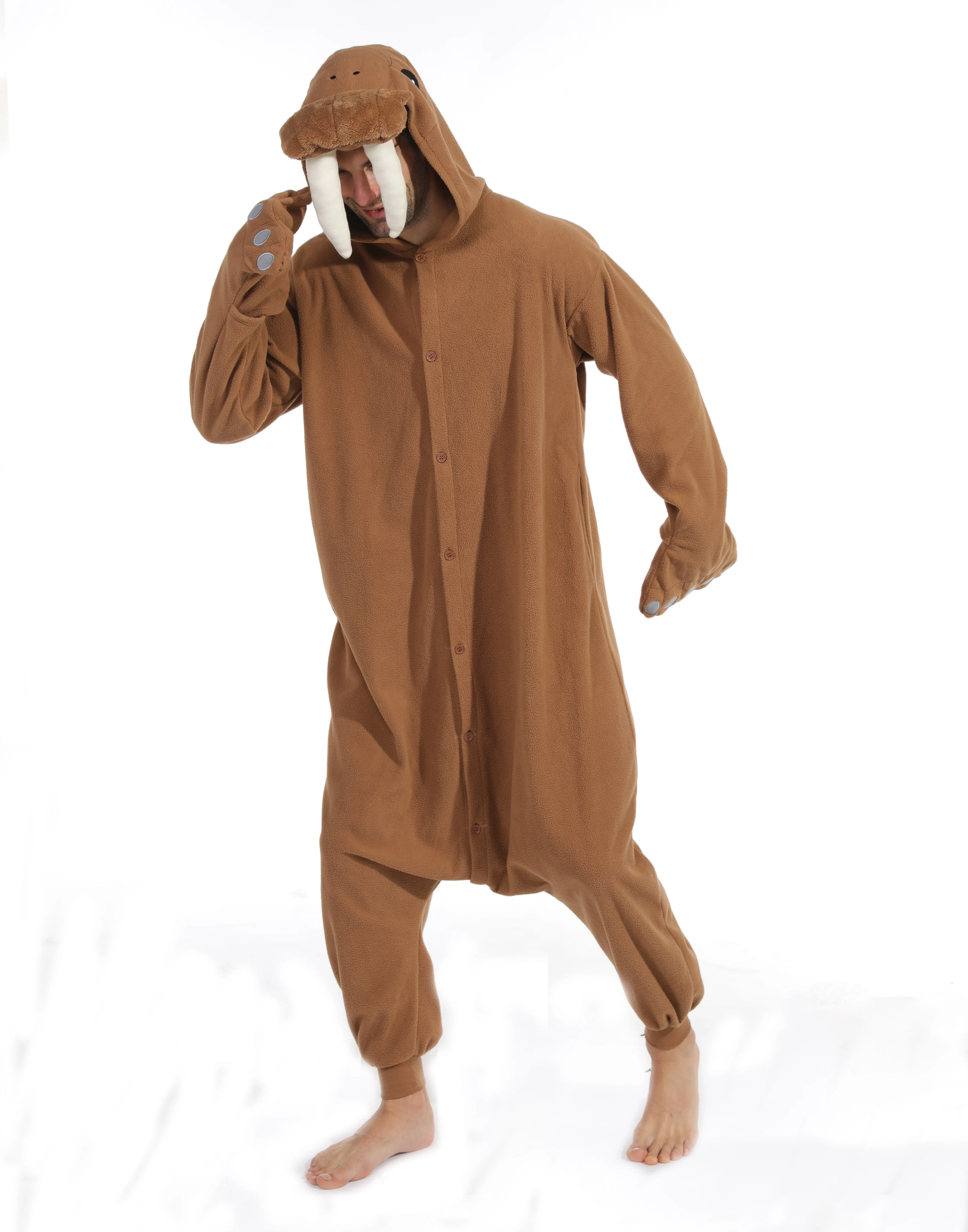 Новинка коричневый комбинезон Walrus пижама с животными Пижама для косплея костюм