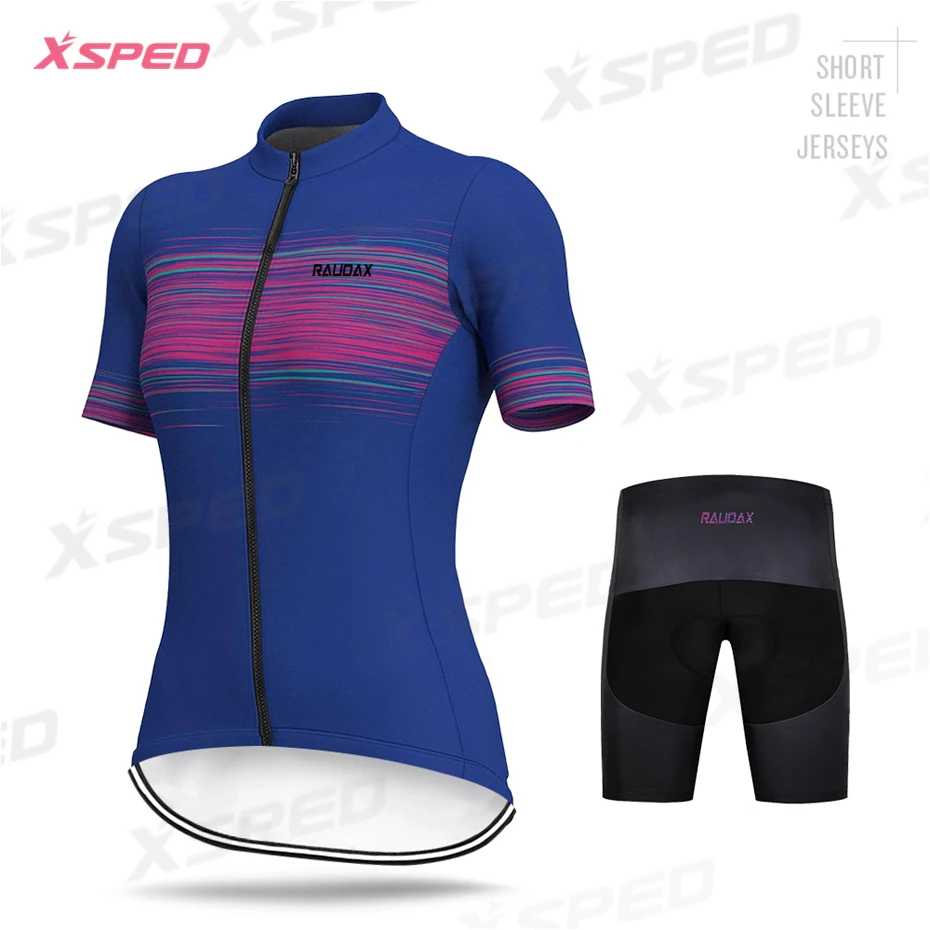 Cycling Jersey Sets Женская одежда для велоспорта, костюм для шоссейного велосипеда с коротким рукавом, комплект из Джерси, одежда для горного велосипеда, Женская командная форма для триатлона MTB - Цвет: Cycling Jersey Sets