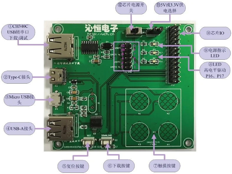 CH554T CH554 развивающая плата оценочная USB-макетная USB-мастер полноскоростная