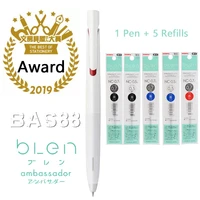 stationery award japanese zebra blen ballpoint pen with 5 refills set 0 70 5 student office pen writing supplies ba88