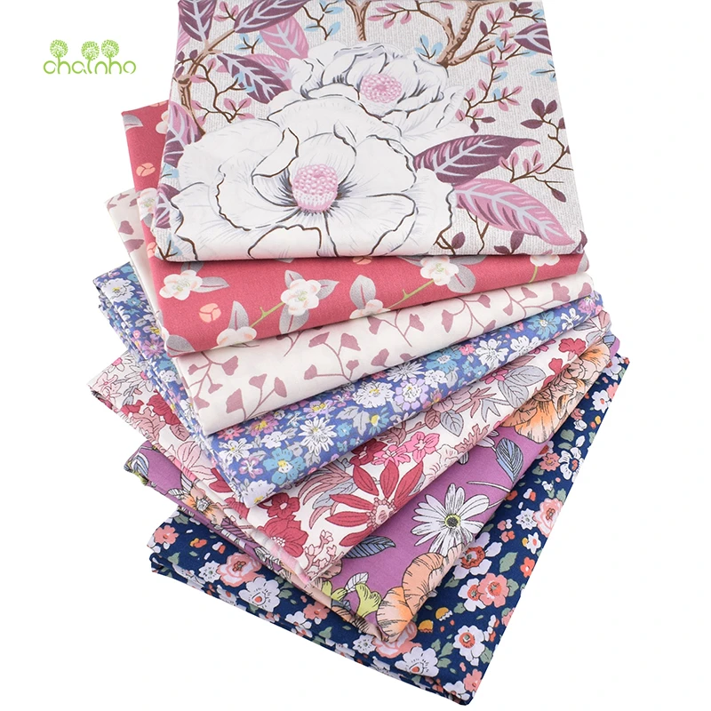 Классическая серия цветов саржевая хлопковая ткань с принтом Лоскутная Одежда