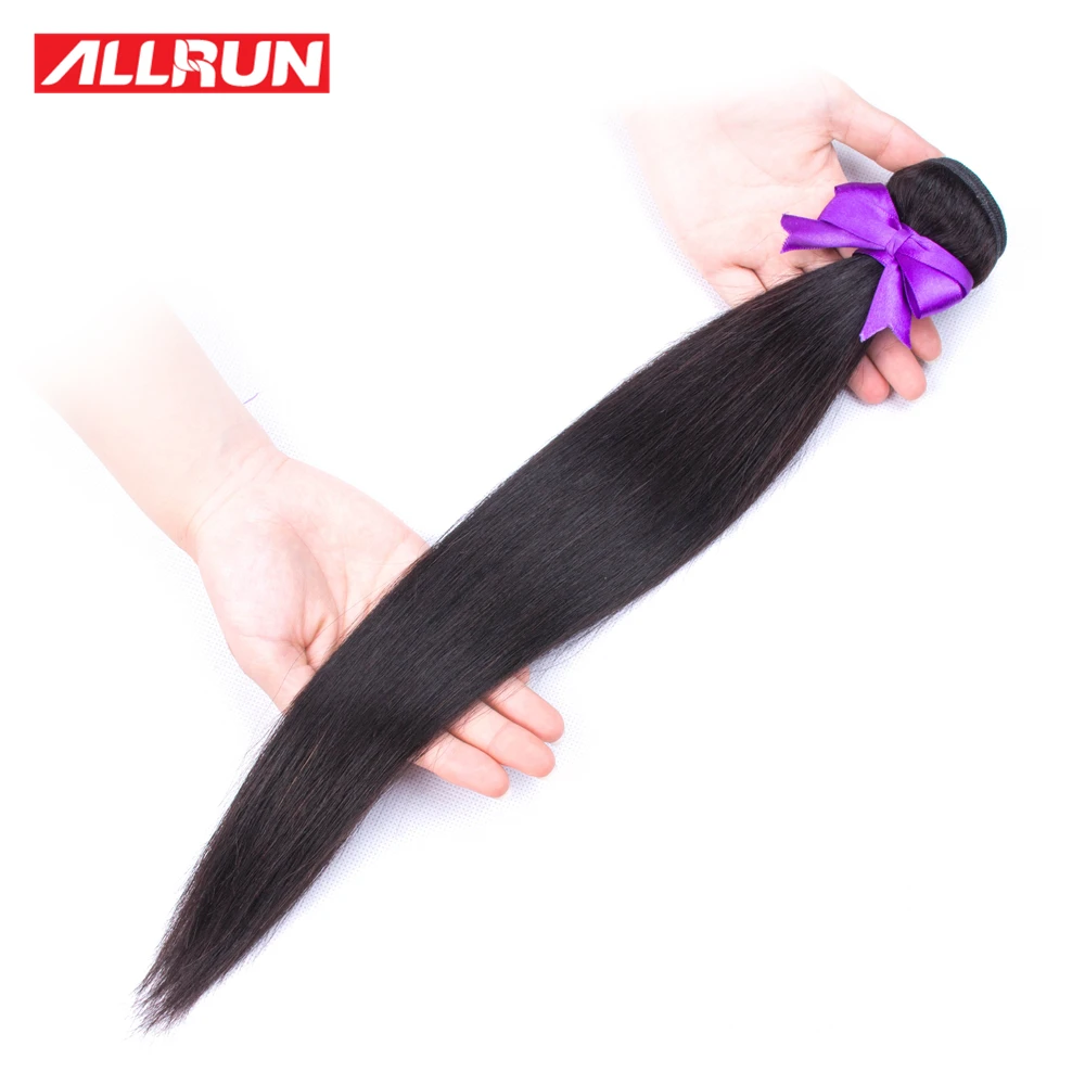 ALLRUN бразильские прямые волосы пряди человеческих волос с 2*6 Закрытие средней
