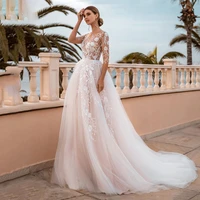 luxury wedding dress elegant multi layer lotus leaf yarn v neck beading wedding gowns crystal lace up white vestido de noiva