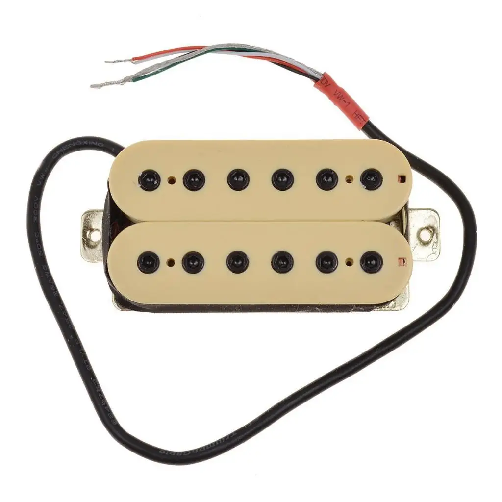 

Wired Electric Guitar Humbucker Double Coil Pickup Set Neck+Bridge, Beige
