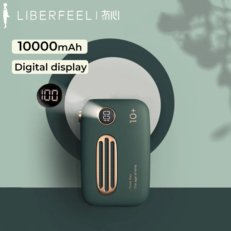Liberfeel 10000mAh Mini Power Bank Electric USB Rechargeable Digital Display Wireless Powerbank Household Outdoor Travel Tool