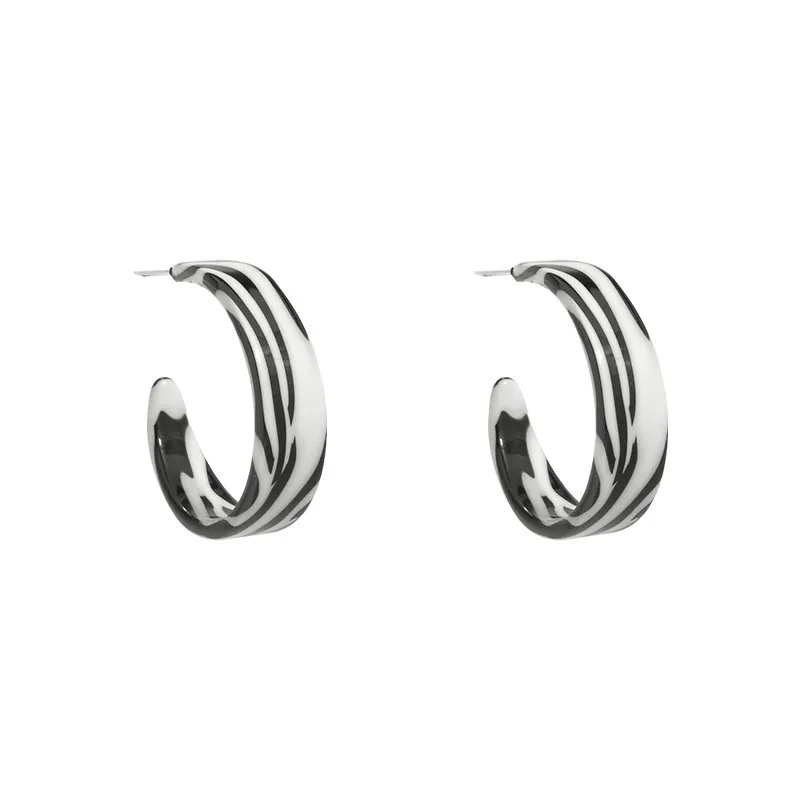 Fashion Exaggerated Zebra Pattern Acrylic Earrings For Women Personality Hypoallergenic Ear Ring Party Jewelry 2021 New Trend | Украшения и
