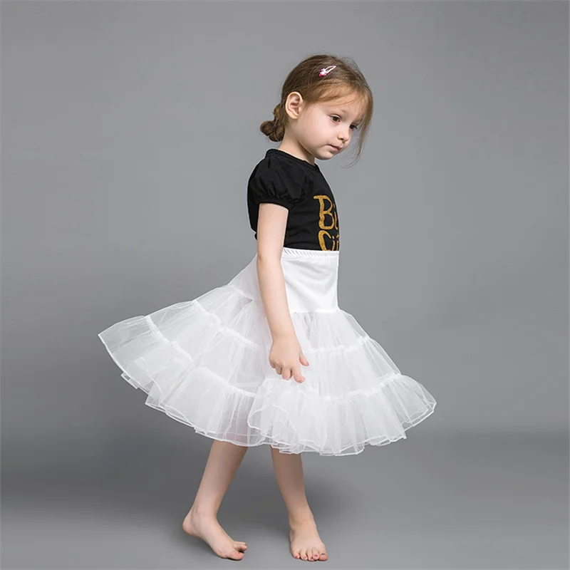 Hot sale children small 3 layer tulle skirt soft girl tutu skirt fluffy crystal yarn cute princess party pleated skirt petticoat