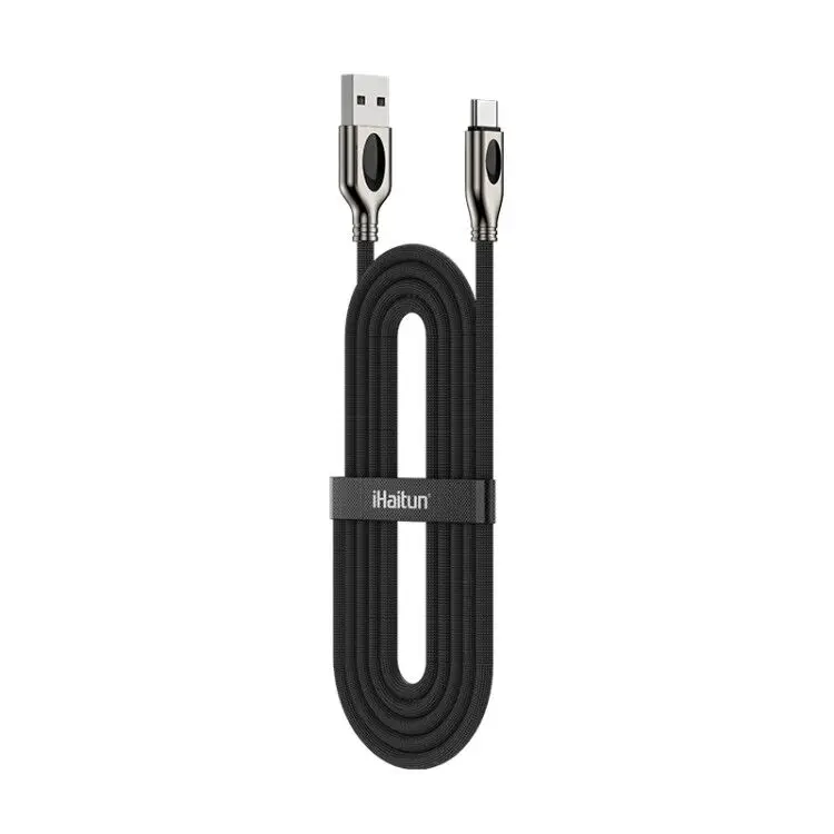 IHaitun usb type C кабель для samsung Galaxy S10 S9 S8 Note 10 A50 usbc Data 3,0 3,1 Быстрая зарядка 4,0 Легкое быстрое зарядное устройство Oneplus 6t 7 S10+ S10 PLUS S10E A60 A70 A80 8 9 Phone - Цвет: Черный