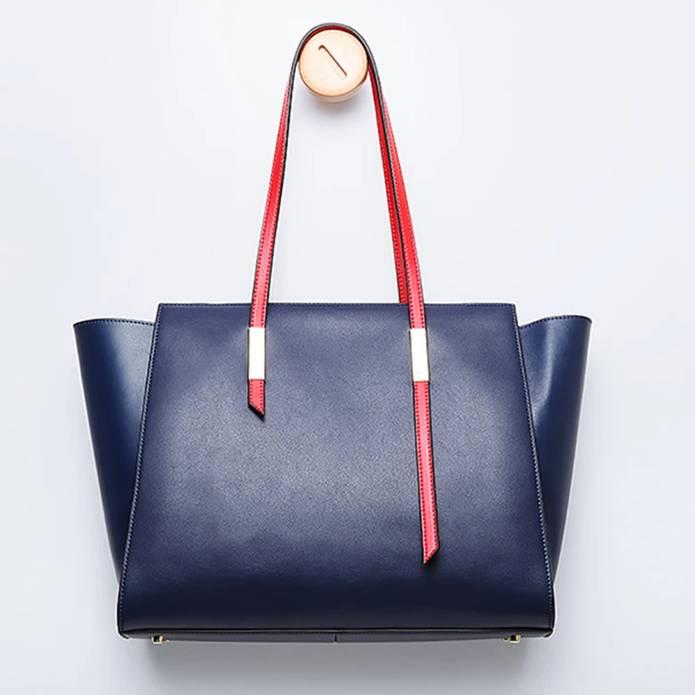 

CGA New 2021 Fashion Black Tote Bags For Women Genuine Leather Shoulder Bag Large Capacity Handle Bag Solid Color Handbags Sac