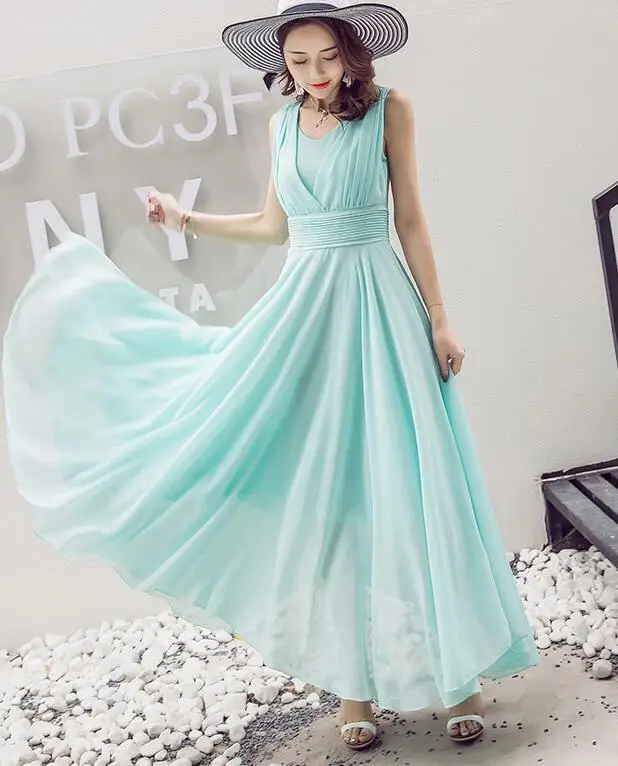 В богемном стиле Стиль Лидер продаж Мода V воротник Однотонная одежда без рукава