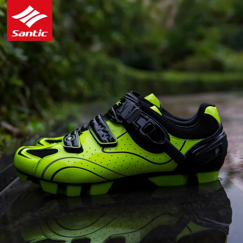 Santic MTB Cycling Shoes Men Pro Racing Mountain Bike PU & Nylon Breathable Auto-lock Bicycle WMS17001H | Спорт и развлечения