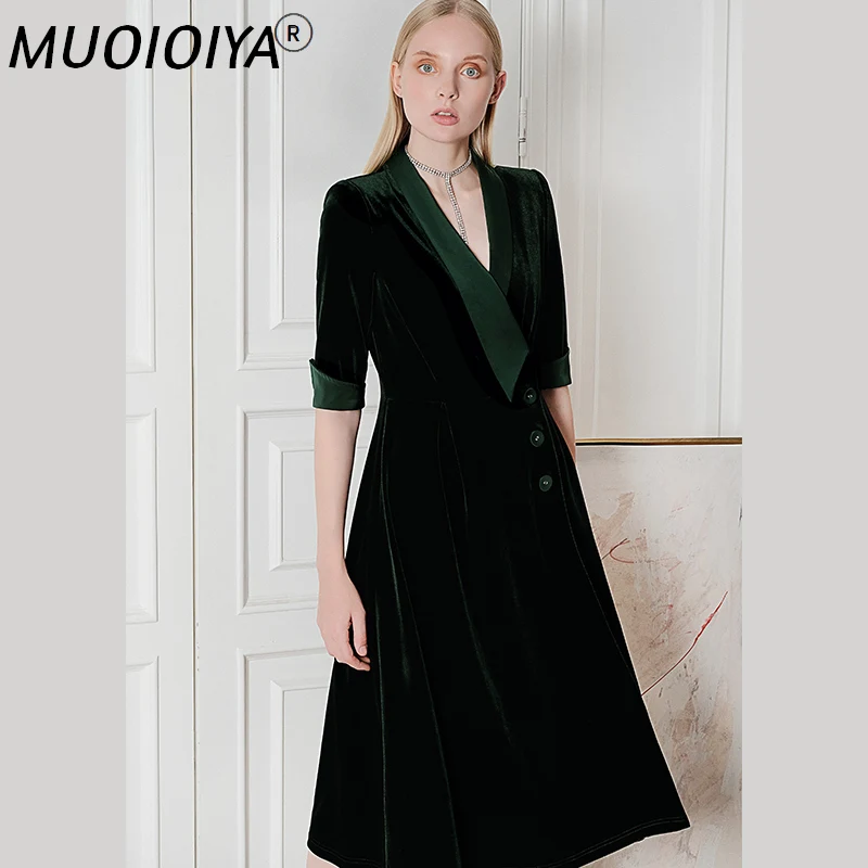 

Роскошный костюм-куртка для офиса, Женская Деловая одежда для работы, бархатное элегантное подиумное Брендовое платье-блейзер высокого кач...