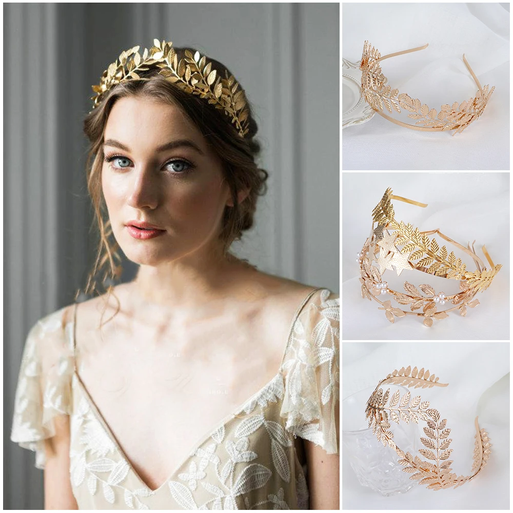 Женский винтажный обруч для волос 1 шт. свадебный в виде короны и листьев