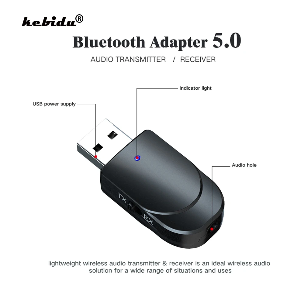 Bluetooth передатчик kebidu приемник 2 в 1 беспроводной музыкальный адаптер 5 0 мини