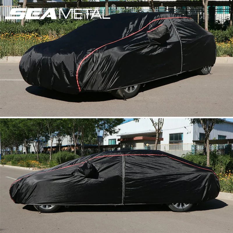 

Universal Waterproof Full Car Cover with Windproof Strap Side Zipper Snow Cover Outdoor Auto Sunshade Covers for Sedans SUVs