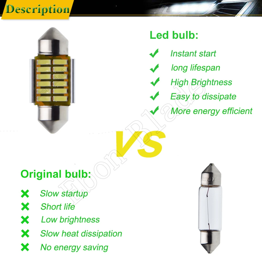 Фотоподвеска C10W C5W Φ 28 мм подходит для автомобильных лампочек внутреннего Купола