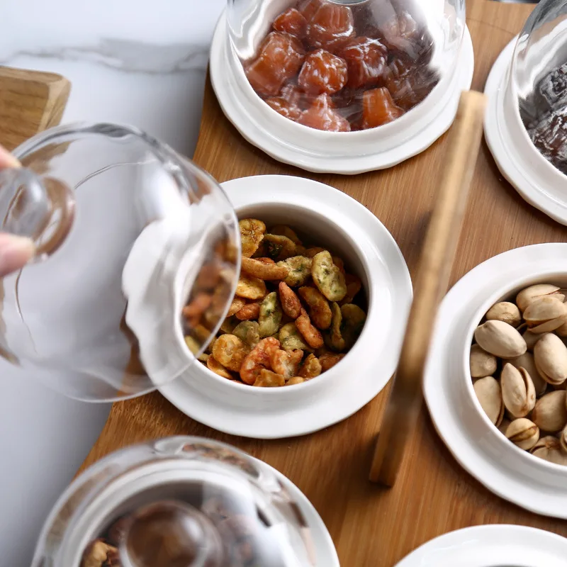 Современная нордическая бамбуковая и деревянная стеклянная крышка для выпечки