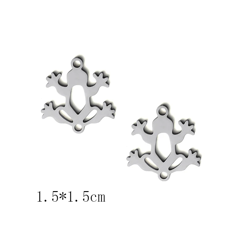 

Leaping Frog Соединительная звеньевая застежка из нержавеющей стали Шарм-амфибия с вырезами и отверстиями для самостоятельного изготовления браслетов, серег, проектных ядовитых лягушек