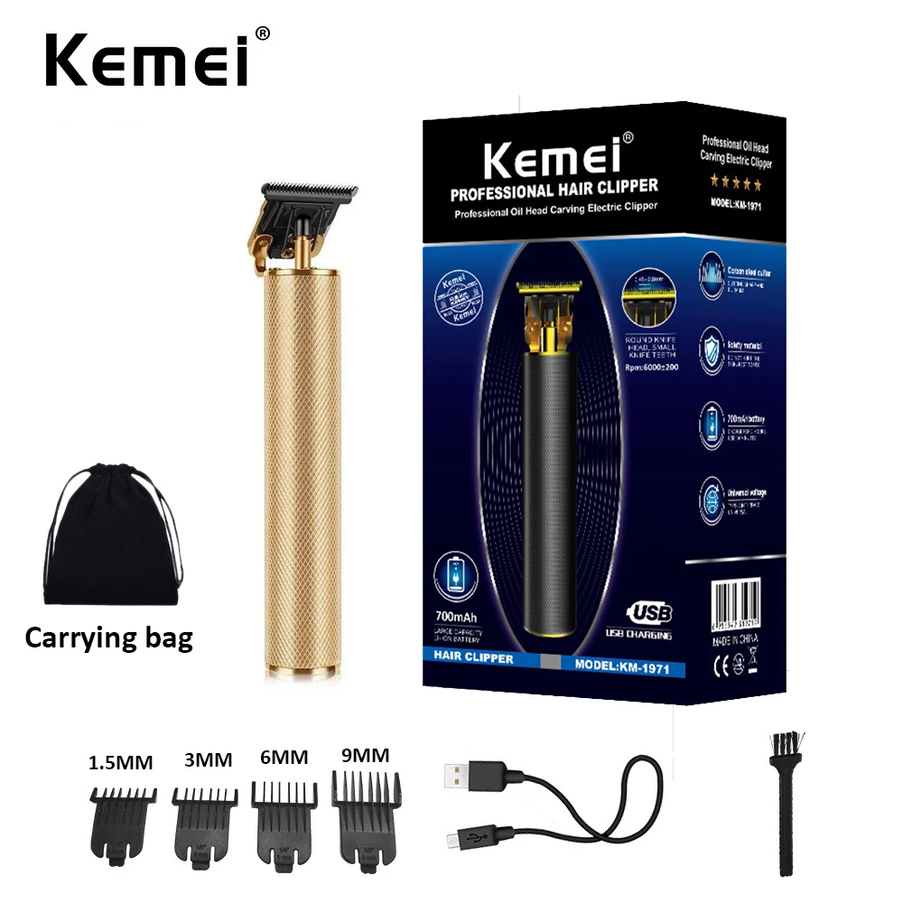 Kemei 197pro Li T Outliner Скелет тяжелый Hitter беспроводной триммер для мужчин 0 мм baldheed